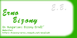 erno bizony business card